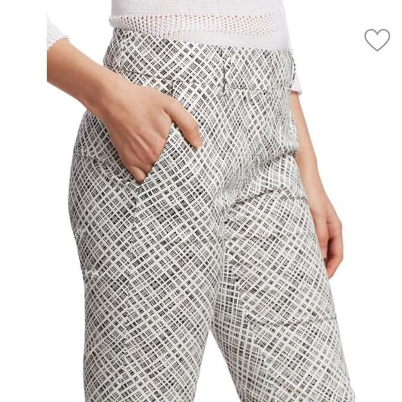 Piazza Sempione Black & White Micro Check Print Bermuda Shorts Size Medium / 6 - Picture 6 of 16